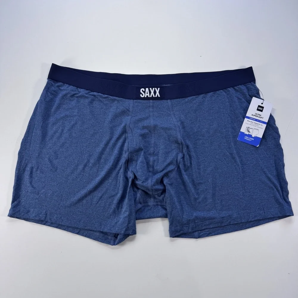 SAXX Boxer Briefs Blue Ballpark Pouch Mens 3XL Ultra Super Soft BB Fly NWT